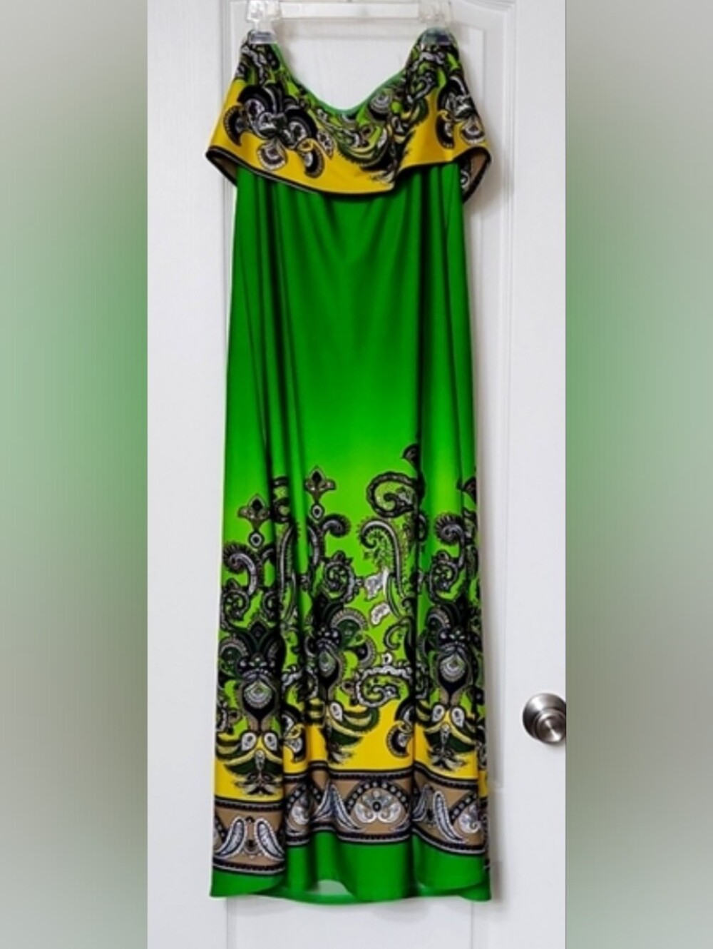 VENUS Paisley Yellow And Green Maxi Skirt Size XL
